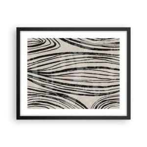 Plagát v čiernom ráme - Močiar s líniami - 50x40 cm