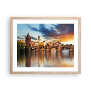 Plagát v ráme zo svetlého duba - Krásna od pradávna - 50x40 cm