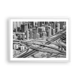Plagát v bielom ráme - Dubaj – neskutočné mesto - 70x50 cm