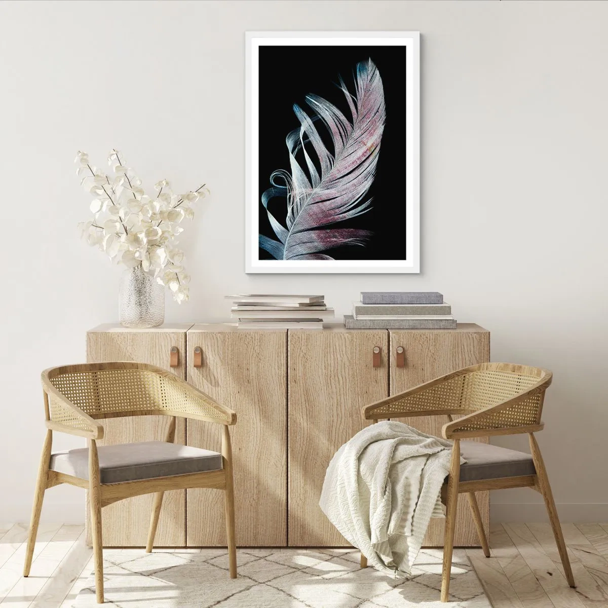 Plagát v bielom ráme - Premýšľajte o dotyku - 61x91 cm