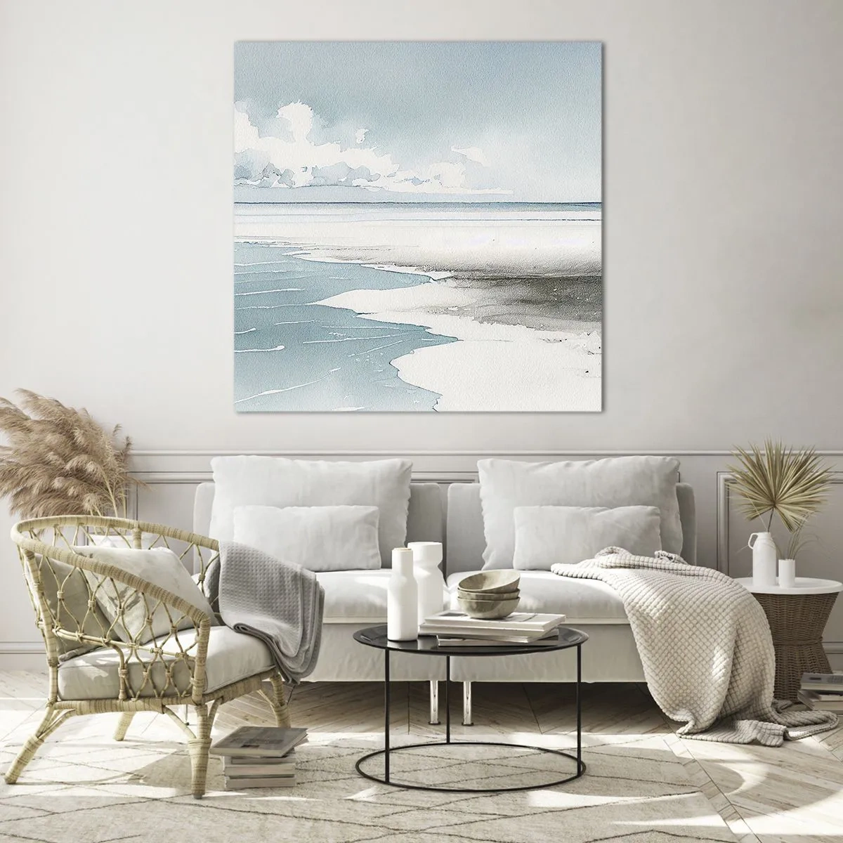 Obraz na skle - Jemný príliv - 70x70 cm