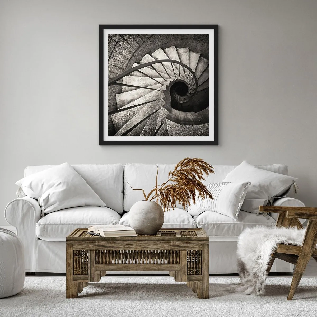 Plagát v čiernom ráme - Hore po schodoch, dole po schodoch - 40x40 cm