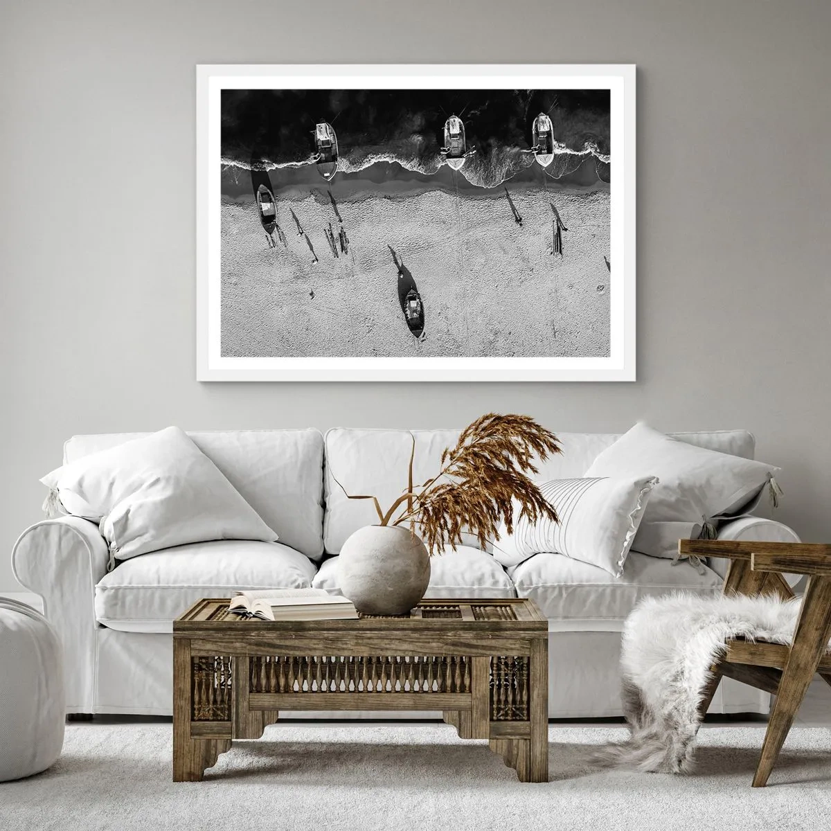 Plagát v bielom ráme - Ešte na brehu… - 50x50 cm