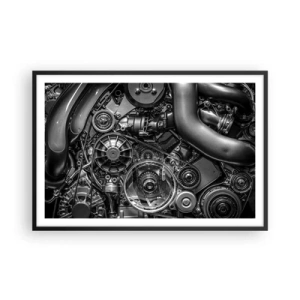Plagát v čiernom ráme - Poézia mechaniky - 91x61 cm