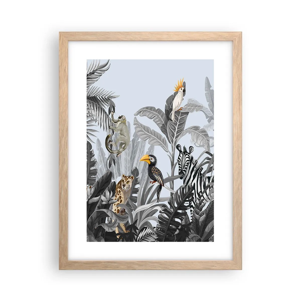 Plagát v ráme zo svetlého duba - Africká rozprávka - 30x40 cm