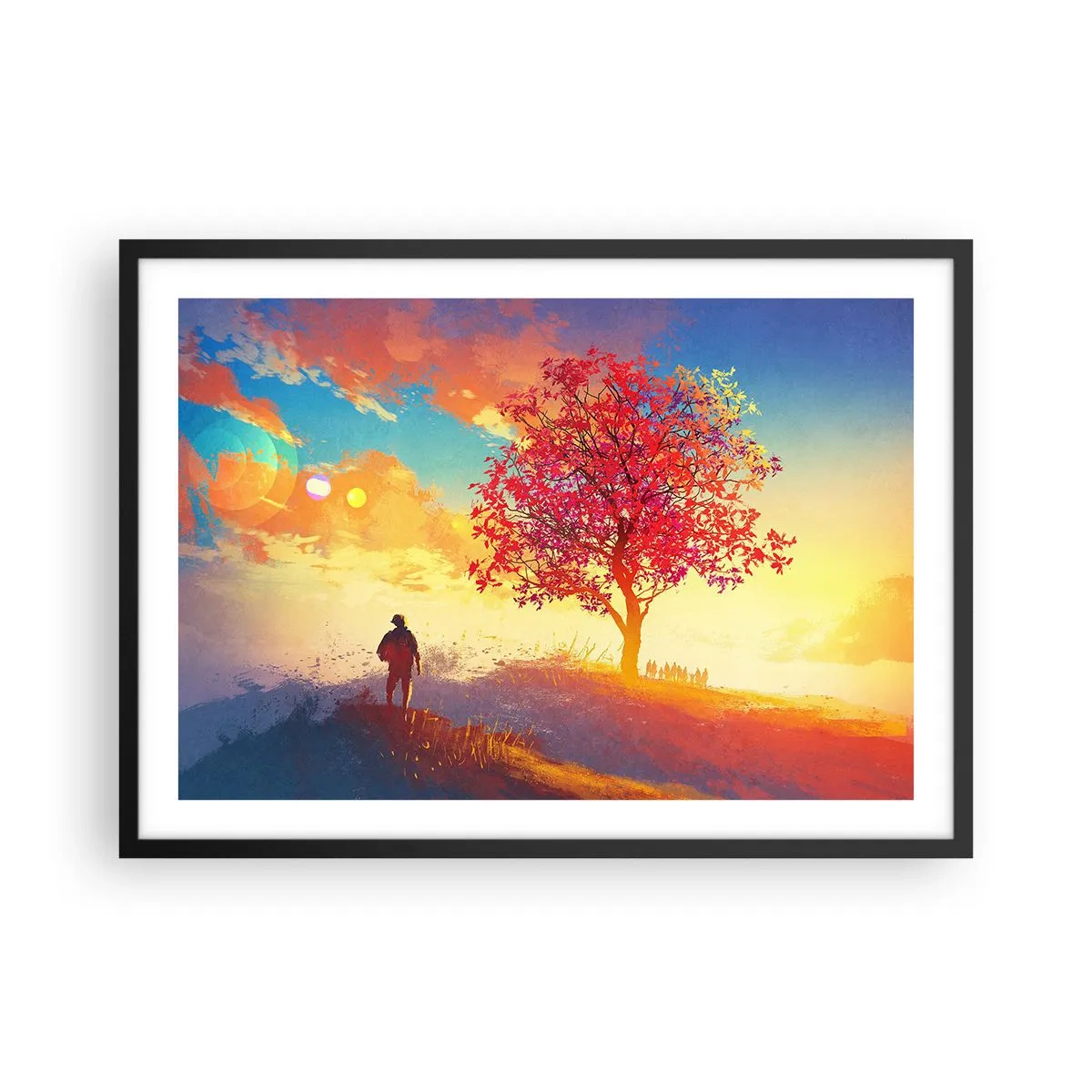 Plagát v čiernom ráme - Pútnik pri cieli - 70x50 cm