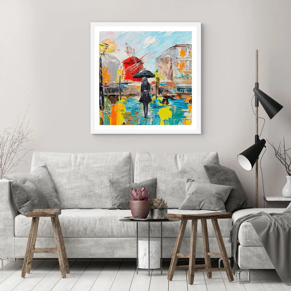 Plagát v bielom ráme - Parížske legendy - 40x40 cm