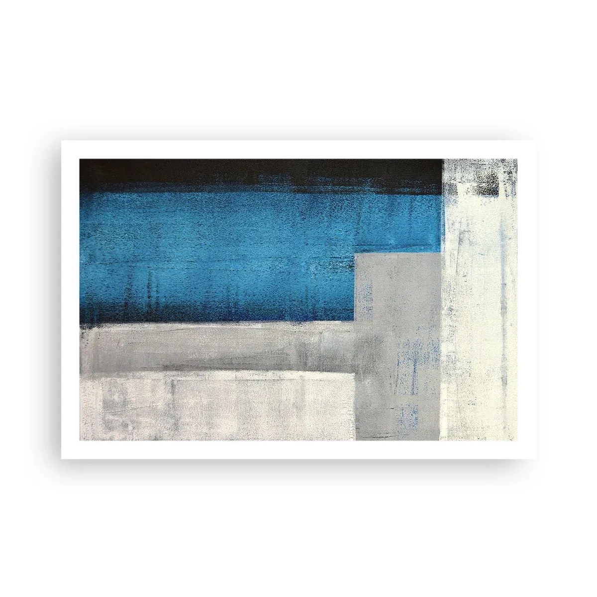 Plagát - Poetická kompozícia šedej a modrej - 91x61 cm