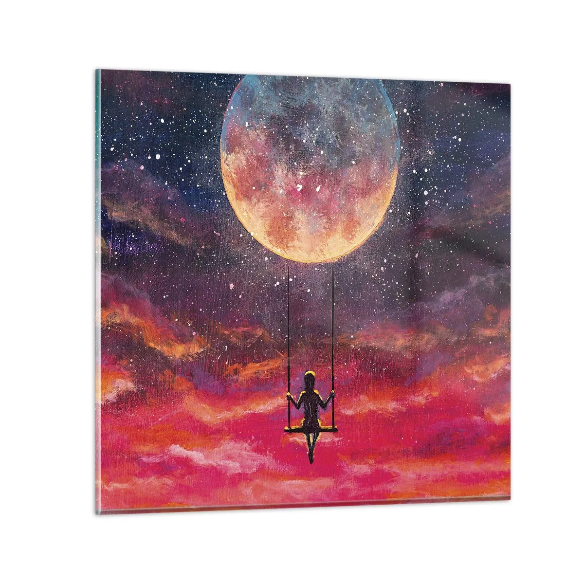 Obraz na skle - Stavať si vzdušné zámky - 40x40 cm