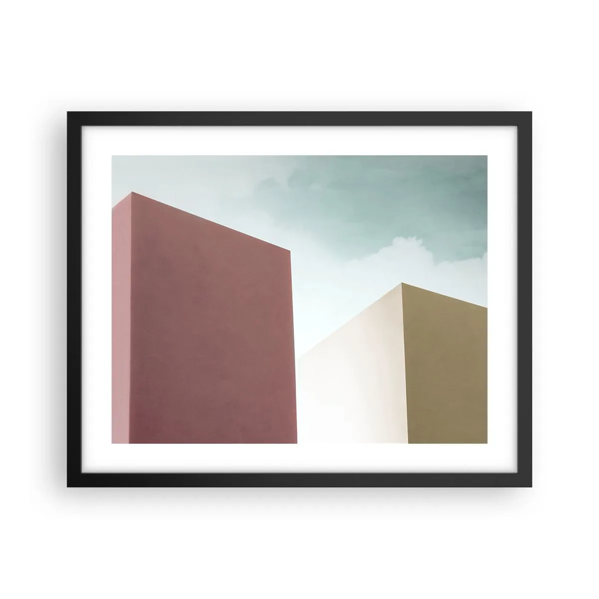 Plagát v čiernom ráme - Geometria slnečného leta - 50x40 cm