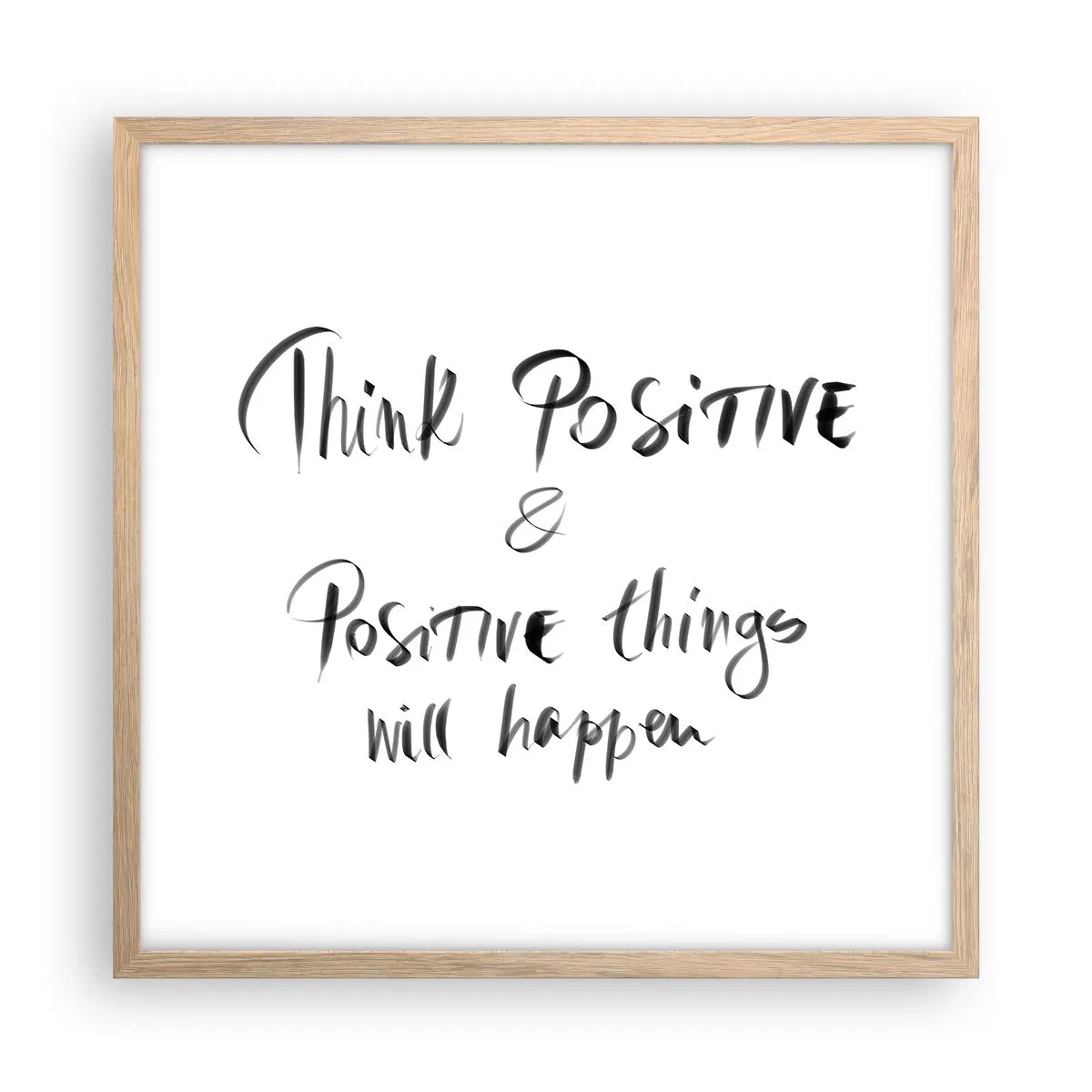 Plagát v ráme zo svetlého duba - Ako žiť? - 50x50 cm