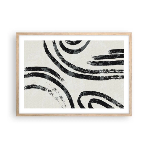 Plagát v ráme zo svetlého duba - Napoly zastavený - 70x50 cm