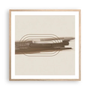 Plagát v ráme zo svetlého duba - Závan šedej - 60x60 cm