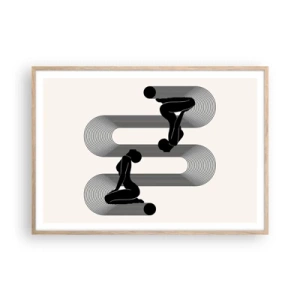 Plagát v ráme zo svetlého duba - Zmyselná symetria - 100x70 cm