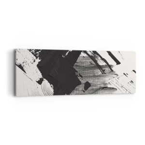 Obraz na plátne - Abstrakcia – expresia čiernej - 90x30 cm