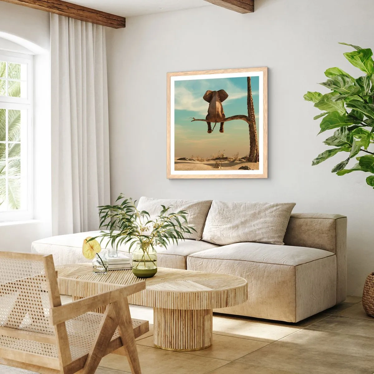 Plagát v ráme zo svetlého duba - Nový uhol pohľadu - 60x60 cm