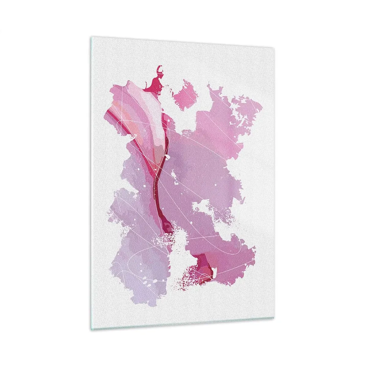 Obraz na skle - Mapa ružového sveta - 50x70 cm
