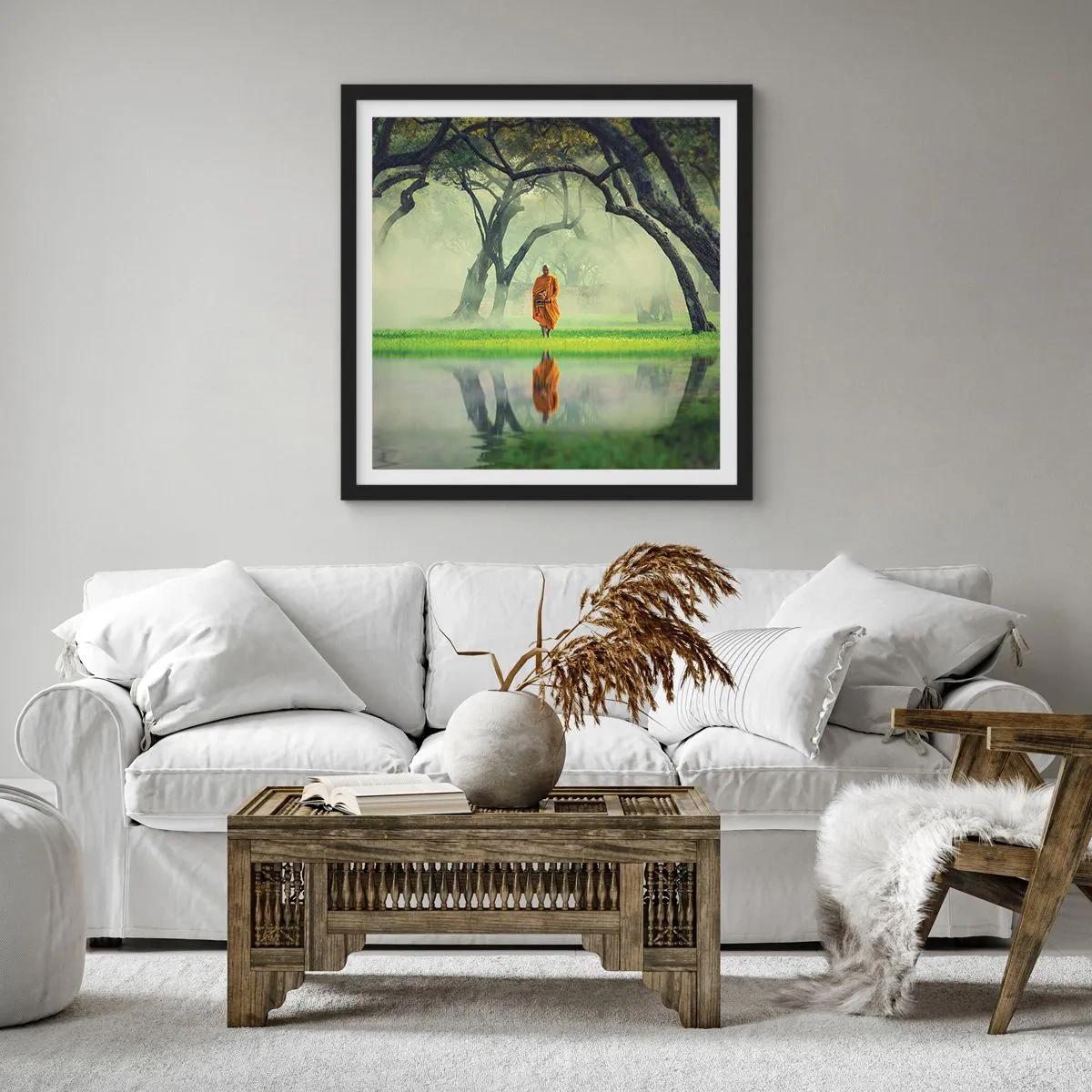 Plagát v čiernom ráme - Na ceste k osvieteniu - 50x50 cm