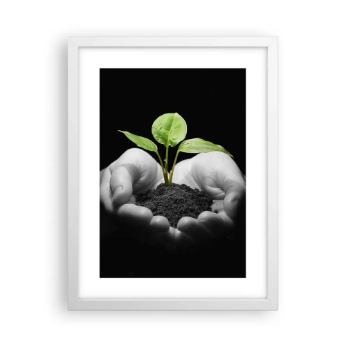 Plagát v bielom ráme - Milujem prírodu, chránim ju - 30x40 cm