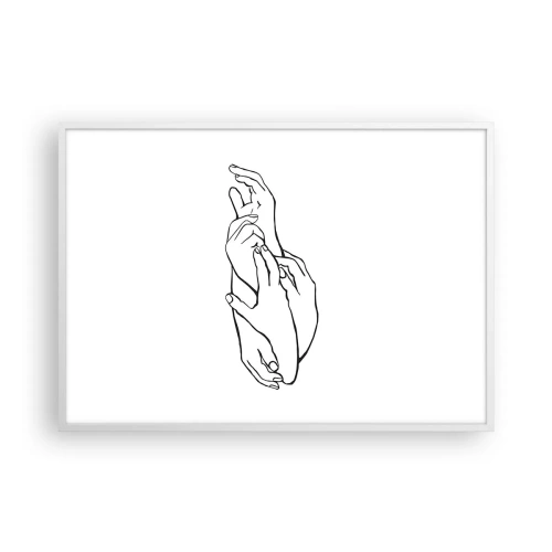 Plagát v bielom ráme - Dobrý dotyk - 100x70 cm
