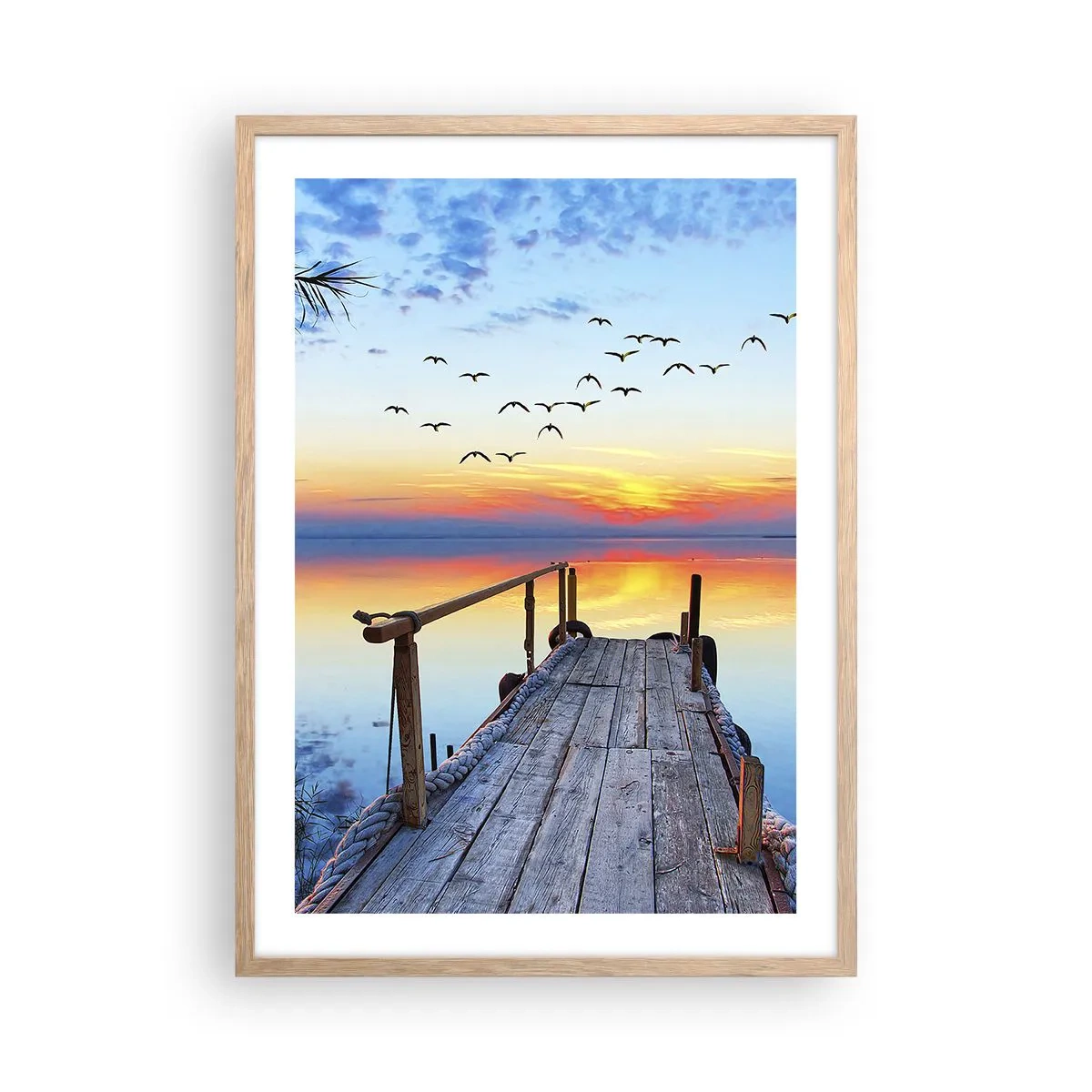 Plagát v ráme zo svetlého duba - Je čas isť späť… - 50x70 cm