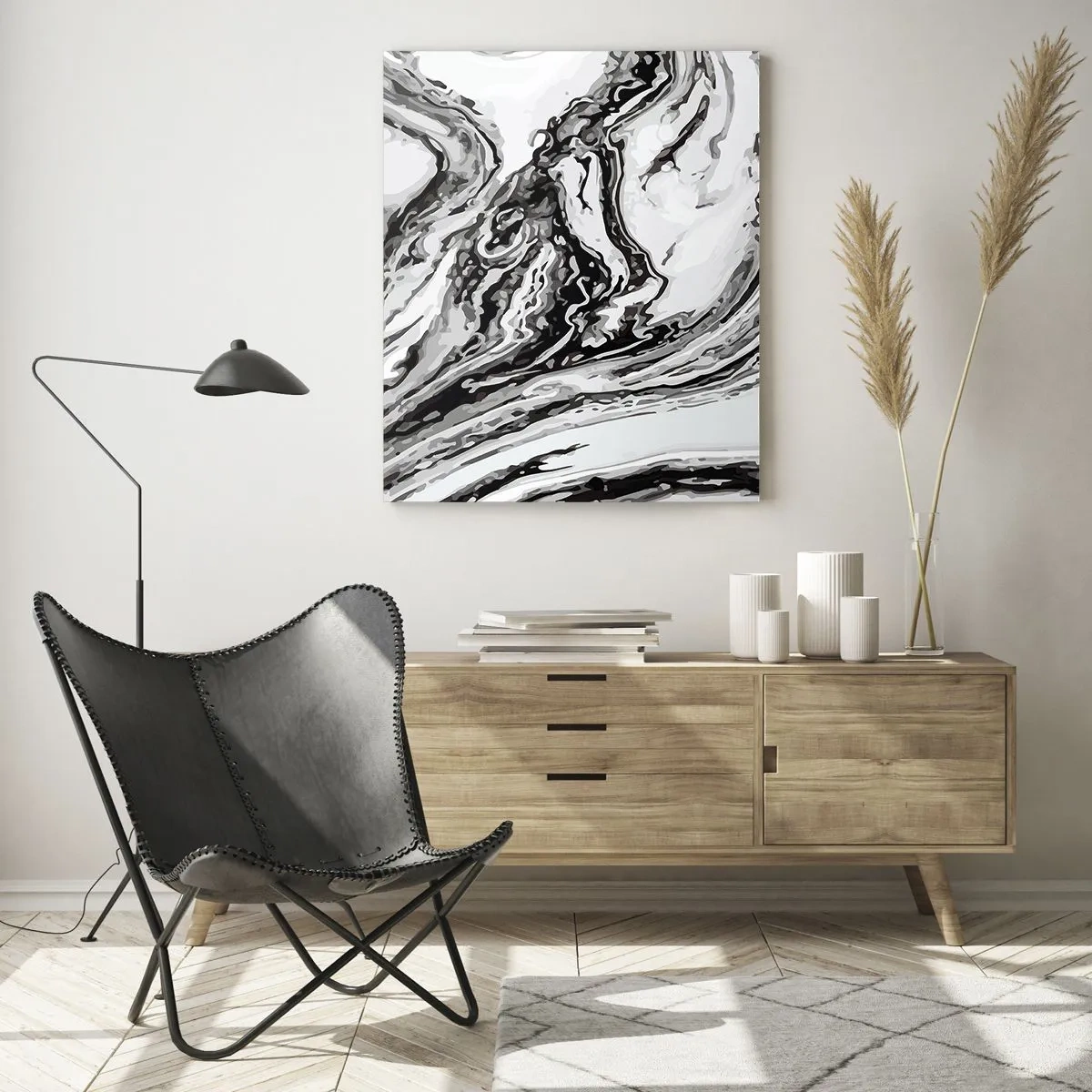 Obraz na skle - Na začiatku bol chaos - 50x70 cm