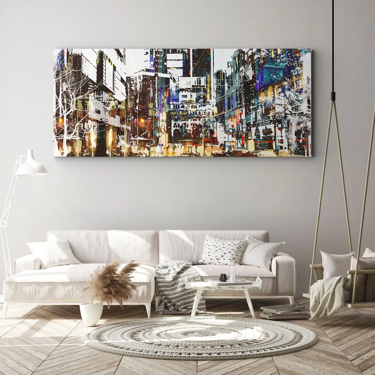 Obraz na plátne - Trblietavé mesto - 100x40 cm