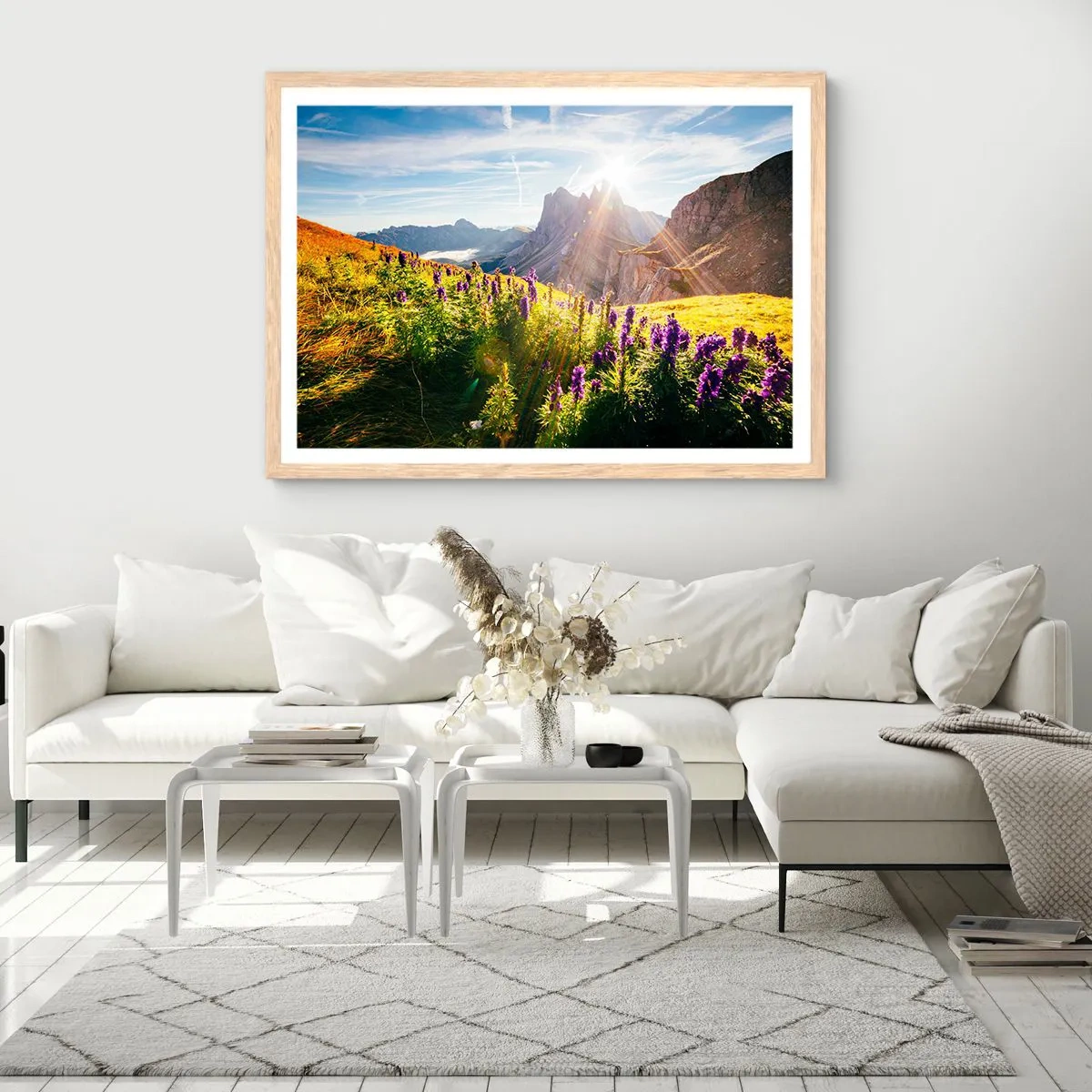 Plagát v ráme zo svetlého duba - Tajomný život bylín - 40x30 cm