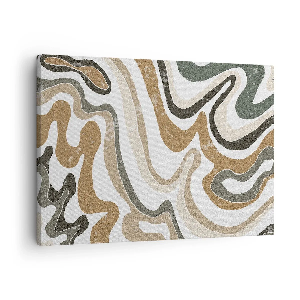Obraz na plátne - Zemité vzory v odtieňoch hnedej a zelenej - 70x50cm - Meandre zemitých farieb - Moderná nástenná dekorácia do obývacej izby a spálne ARTTOR