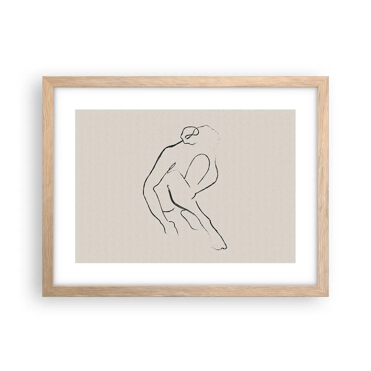 Plagát v ráme zo svetlého duba - Intímna skica - 40x30 cm
