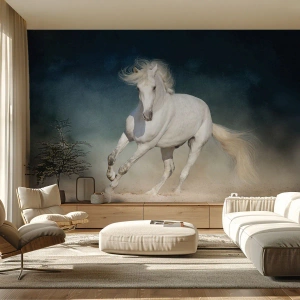 Fototapeta Premium Sand - Sloboda v čistom stave - Kôň, Zviera, biely - 100x70 cm
