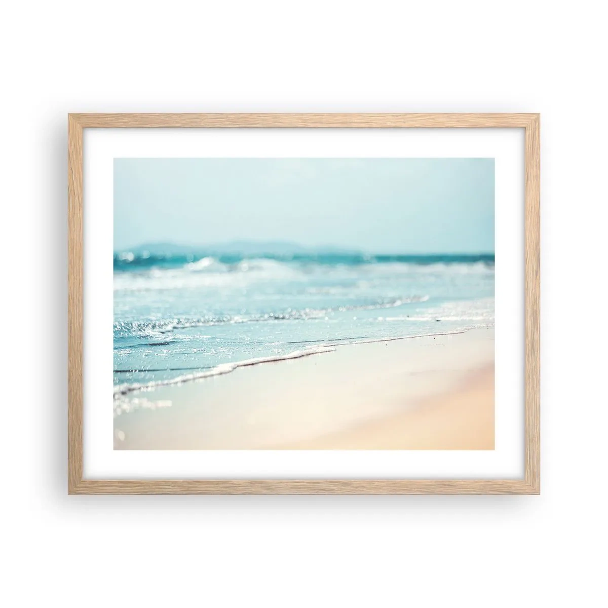 Plagát v ráme zo svetlého duba - Teplo a hluk - 50x40 cm