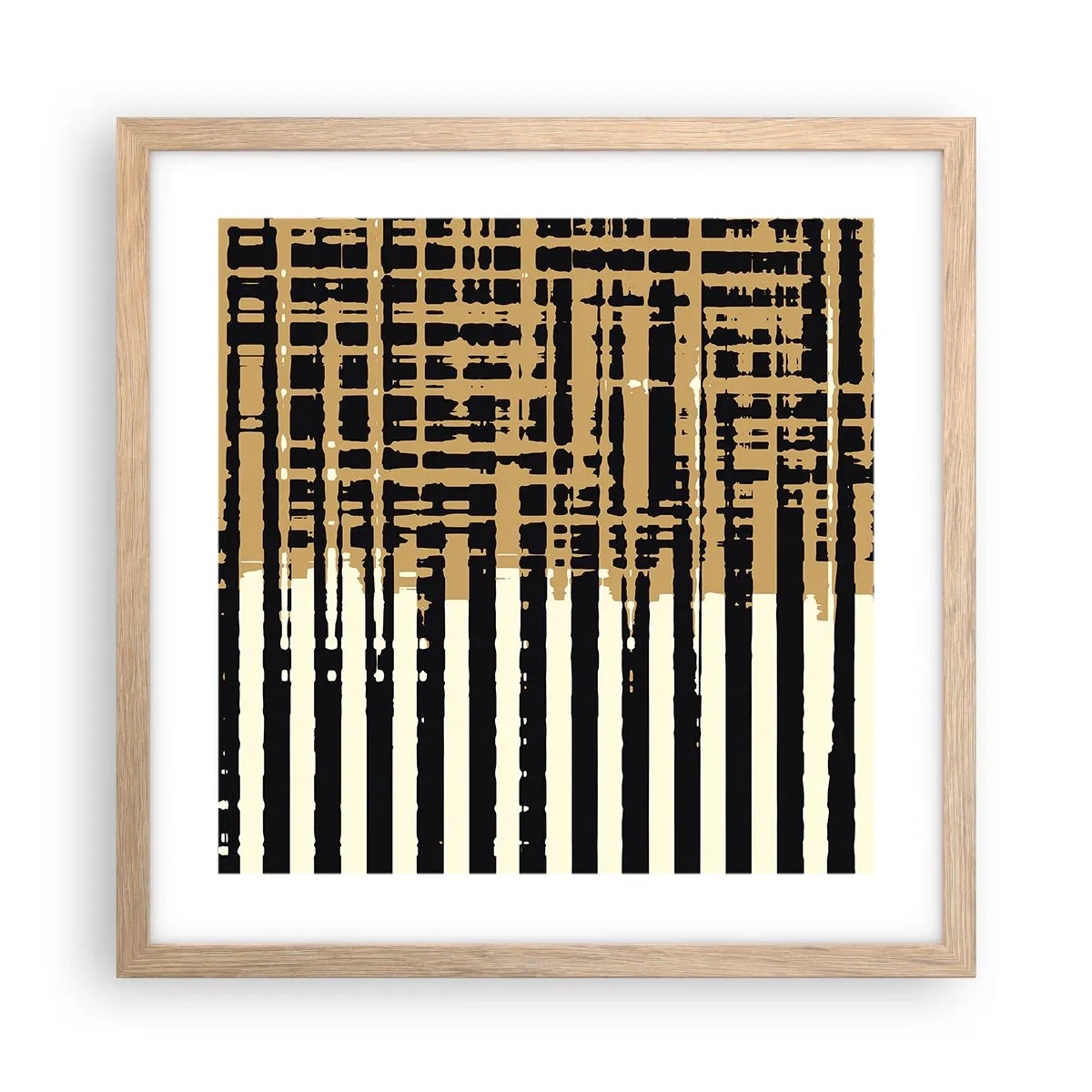 Plagát v ráme zo svetlého duba - Architektonická abstrakcia - 40x40 cm