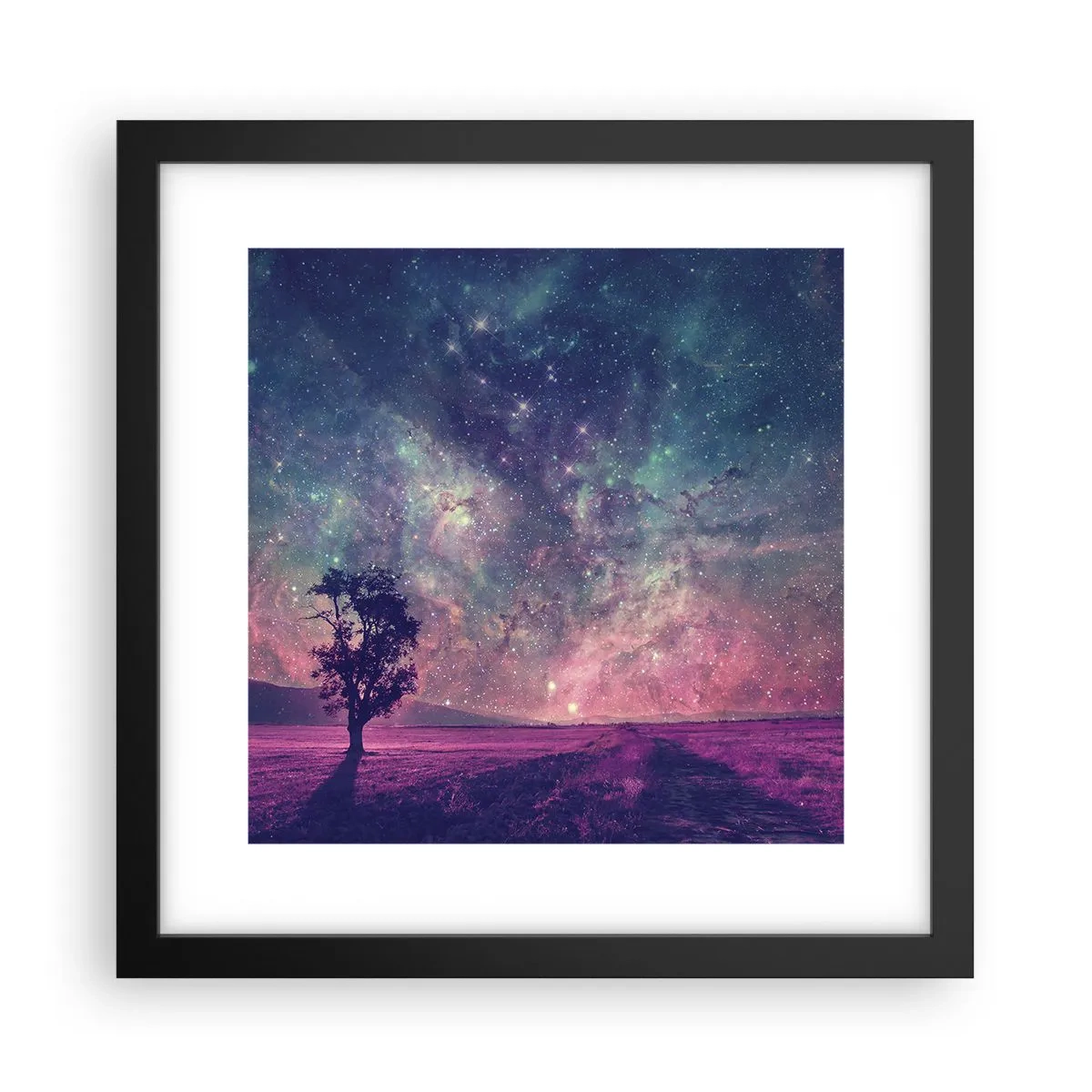 Plagát v čiernom ráme - Pod magickou oblohou - 30x30 cm