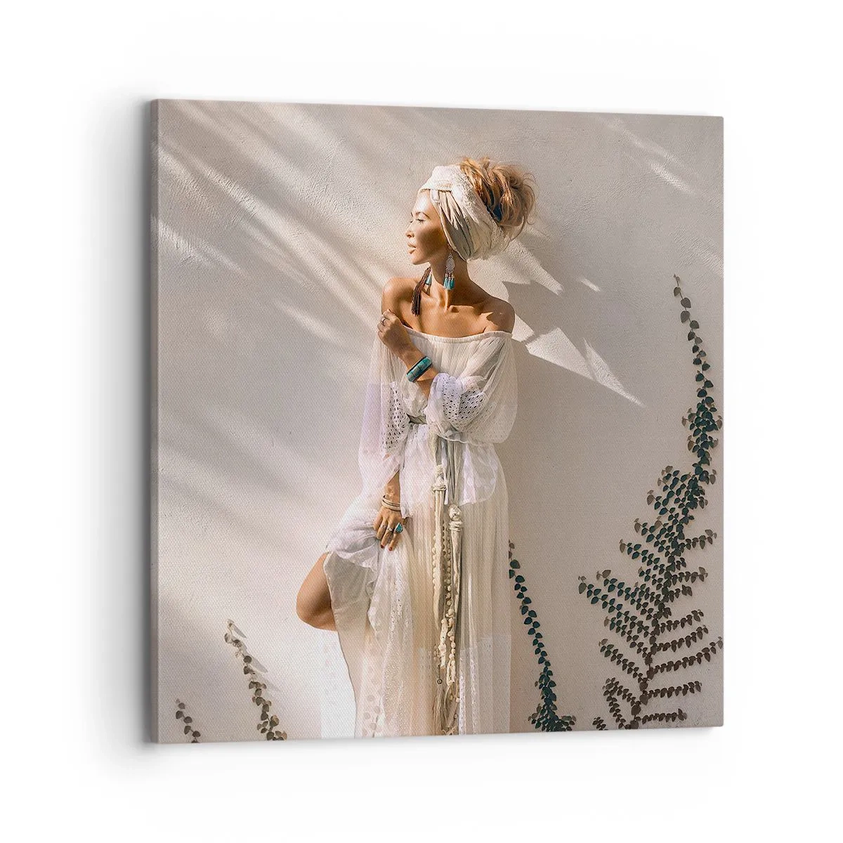 Obraz na plátne - Slnko a dievča - 70x70 cm