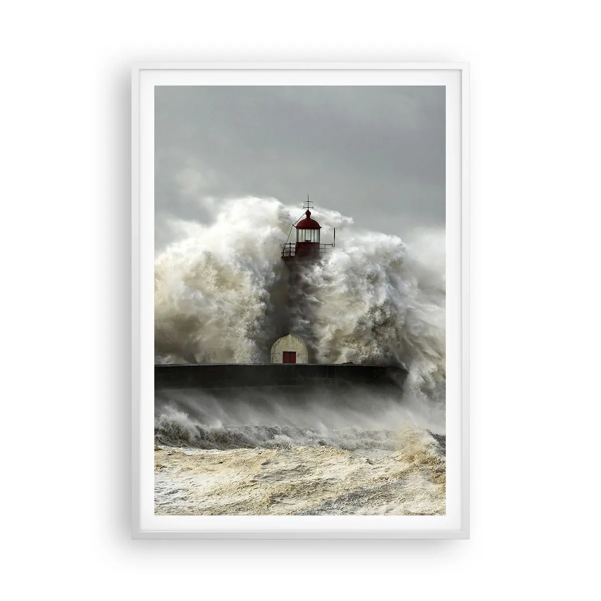 Plagát v bielom ráme - Hnev oceánu - 70x100 cm