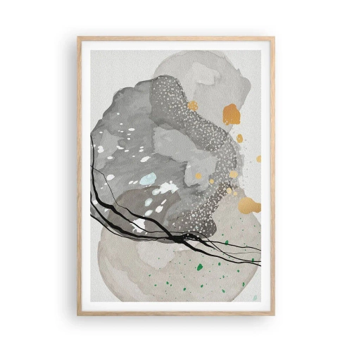 Plagát v ráme zo svetlého duba - Organická kompozícia - 70x100 cm
