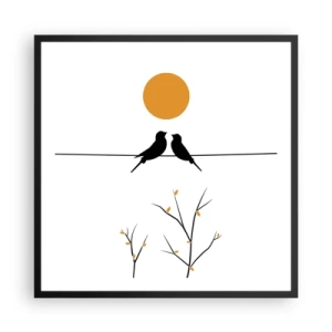 Plagát v čiernom ráme - Slávičí večer - 60x60 cm
