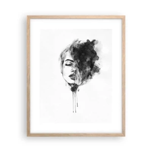 Plagát v ráme zo svetlého duba - O čom sníva dievča - 40x50 cm