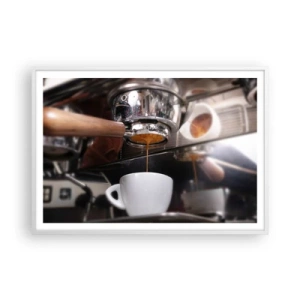 Plagát v bielom ráme - Dobrá chvíľa dňa - 100x70 cm