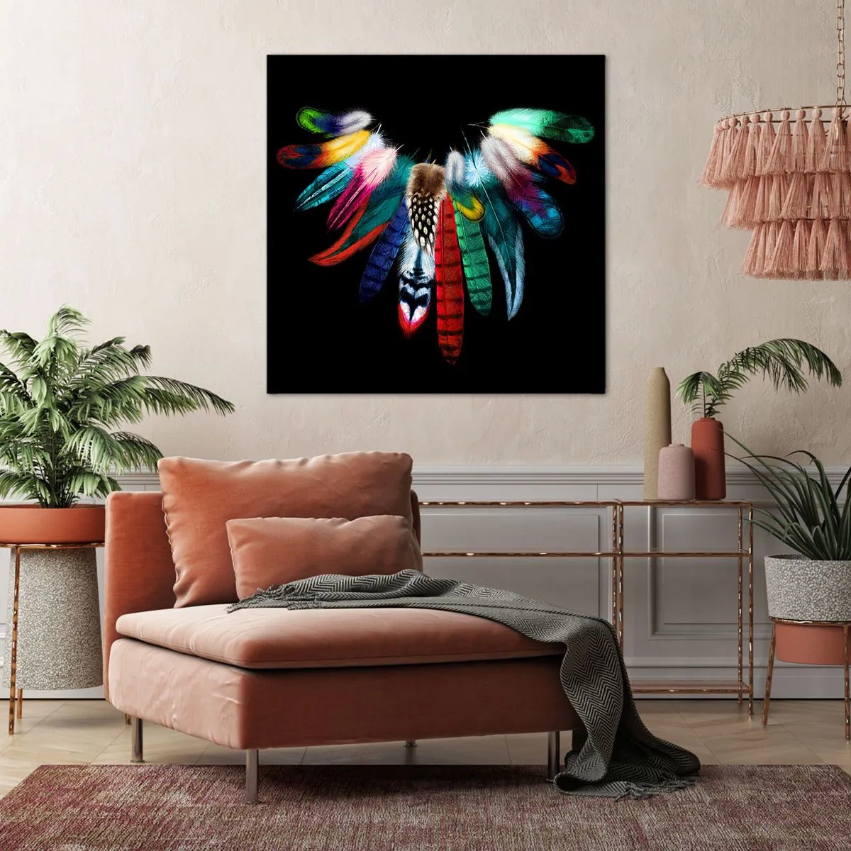 Obraz na plátne - Indiánsky náhrdelník - 40x40 cm