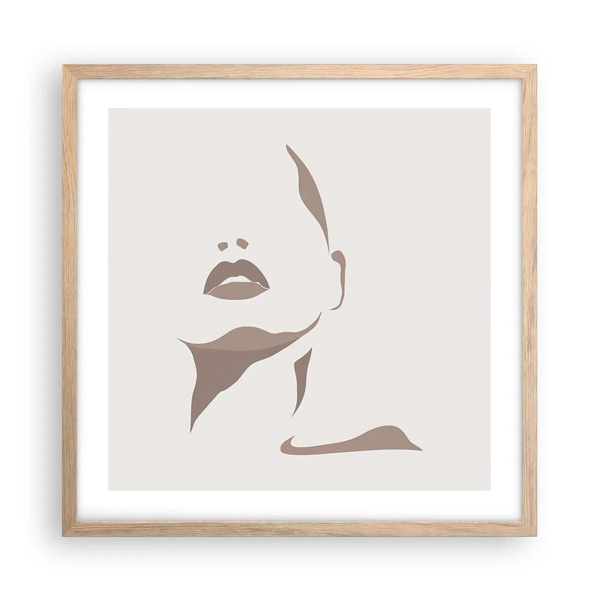 Plagát v ráme zo svetlého duba - Stvorená zo svetla a tieňa - 50x50 cm