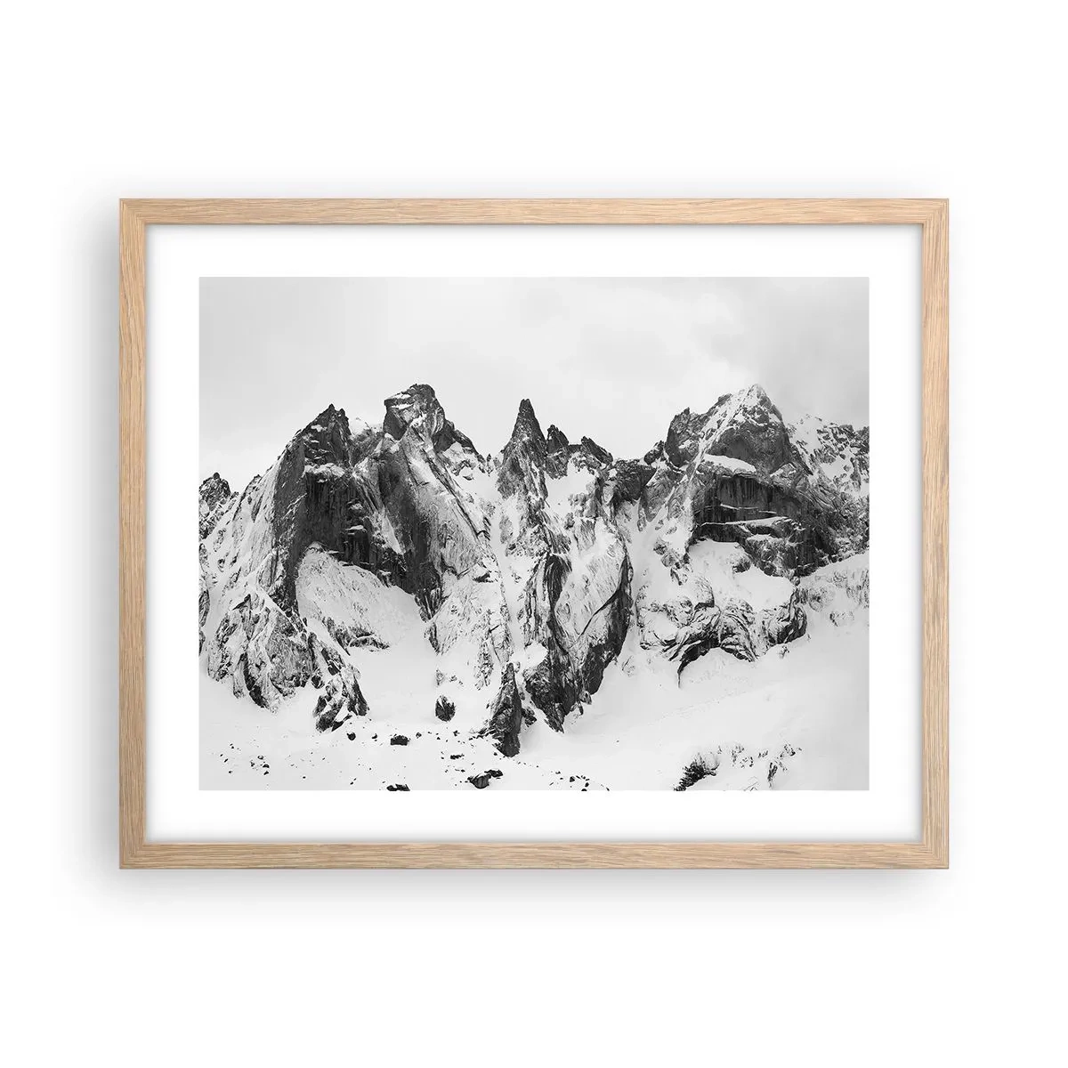 Plagát v ráme zo svetlého duba - Hrozivý žulový hrebeň - 50x40 cm