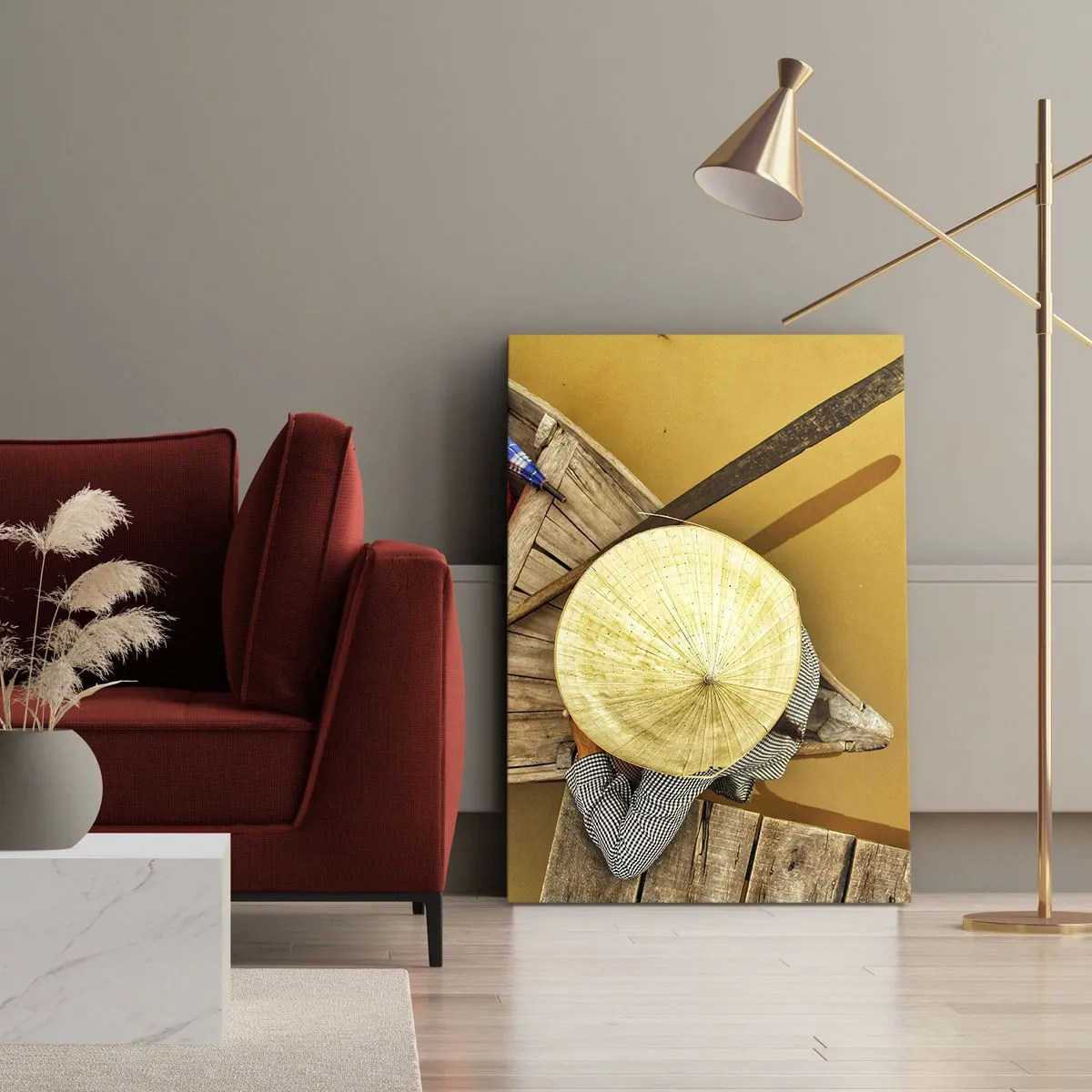 Obraz na plátne - Život na žltej rieke - 50x70 cm