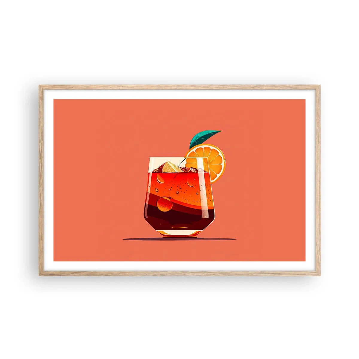 Plagát v ráme zo svetlého duba - Letné osvieženie - 91x61 cm