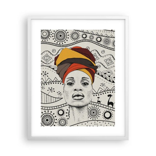 Plagát v bielom ráme - Africký portrét - 40x50 cm