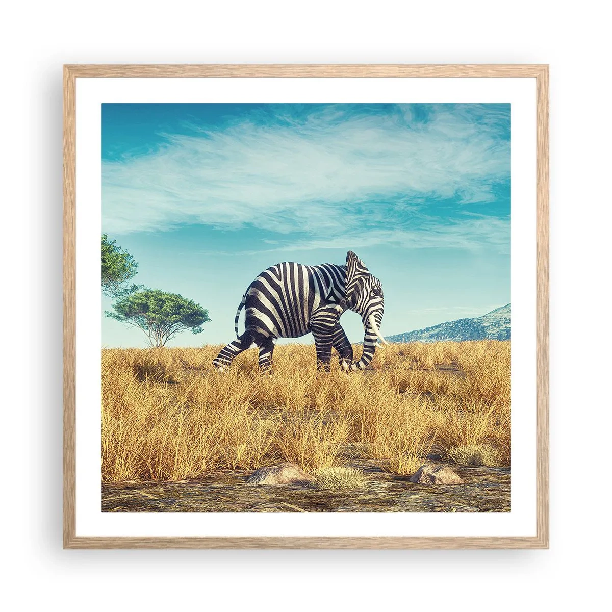 Plagát v ráme zo svetlého duba - Šedá už nie je v móde - 60x60 cm