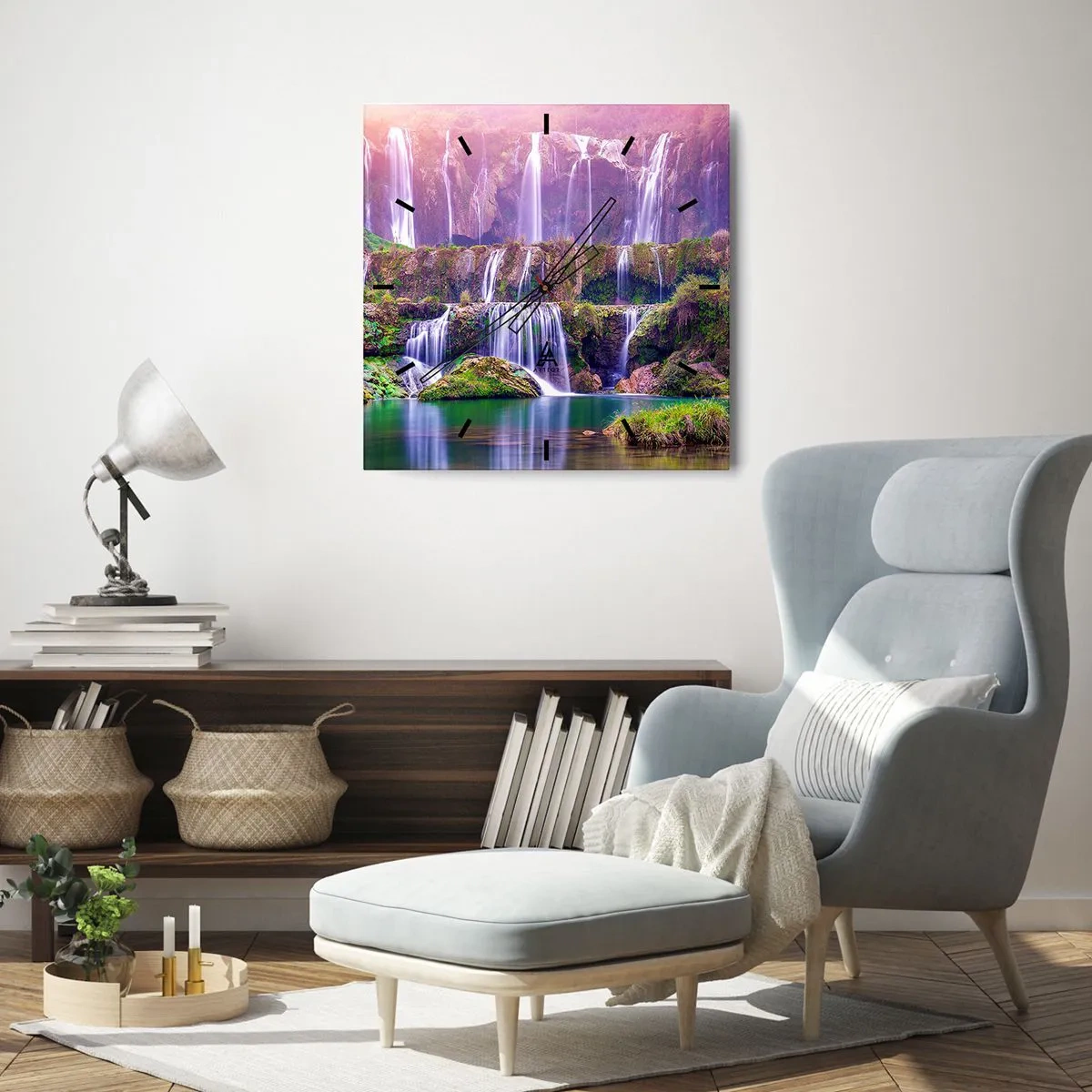 Nástenné hodiny - Schody do neba - 40x40 cm