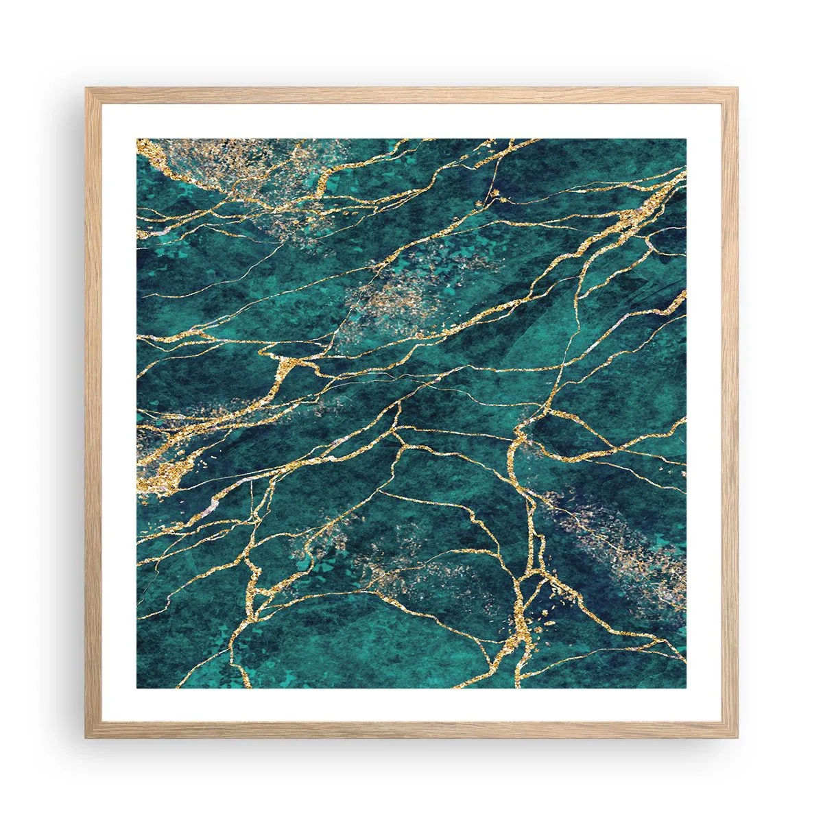 Plagát v ráme zo svetlého duba - Zlatá žila - 60x60 cm