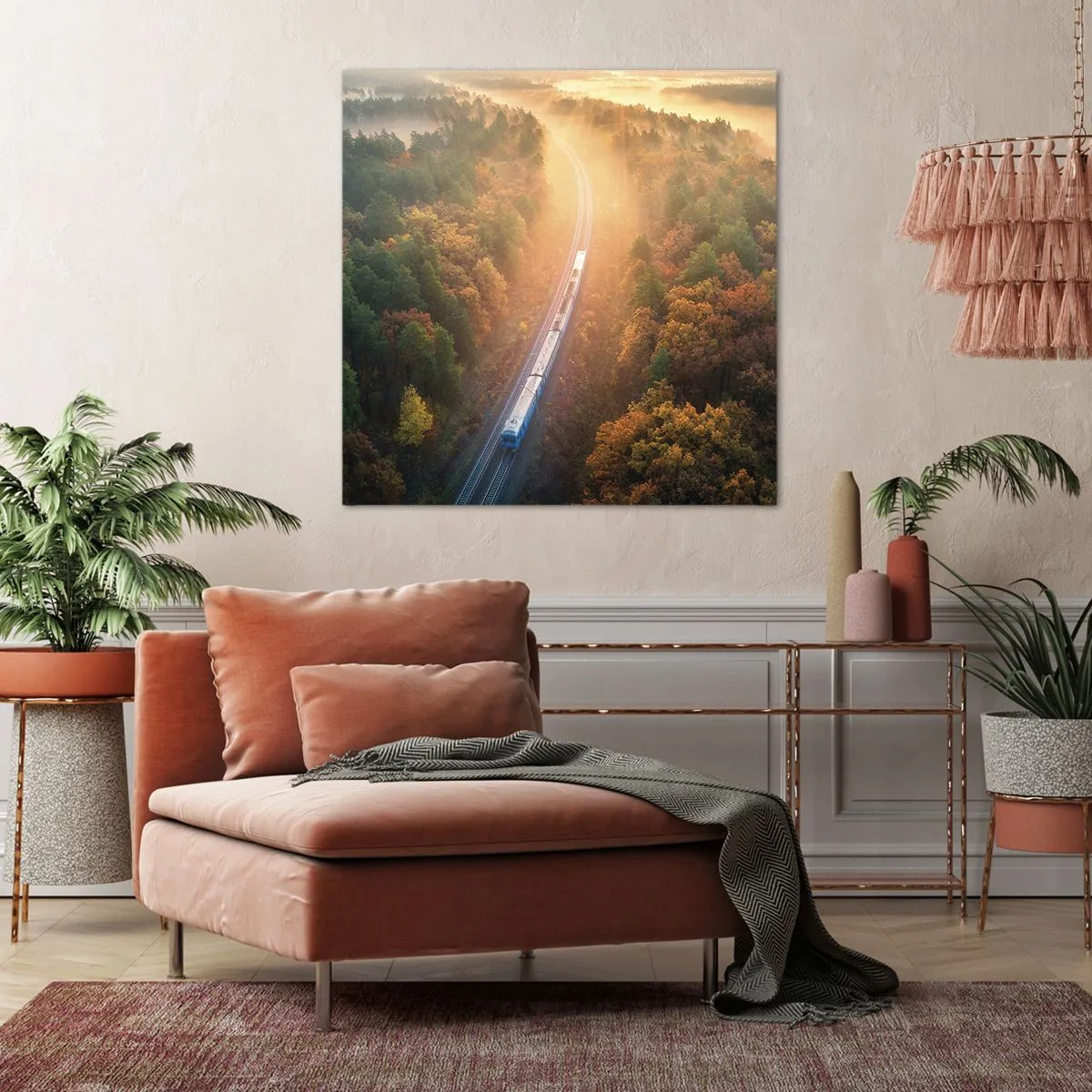 Obraz na plátne - Jesenná cesta - 70x70 cm
